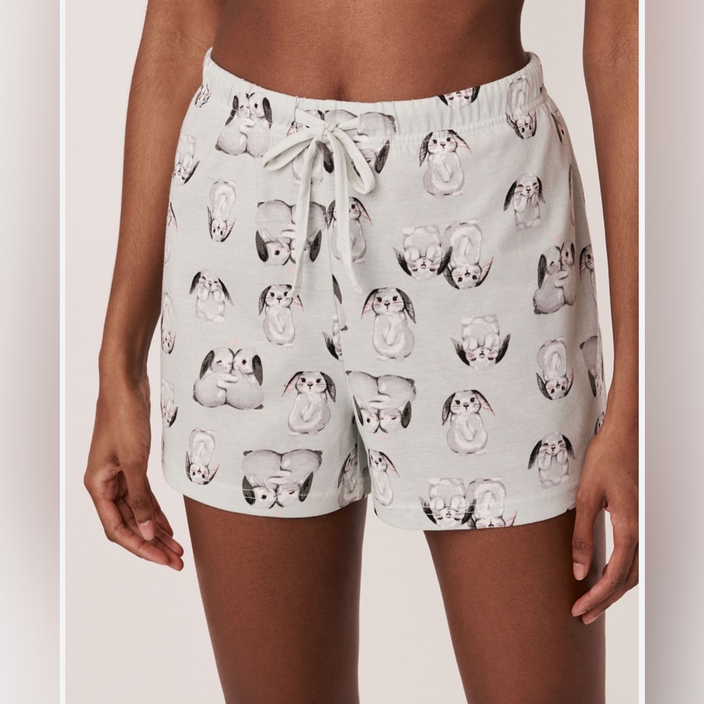 La Vie En Rose Pajama Short with Drawstring Little Bunny